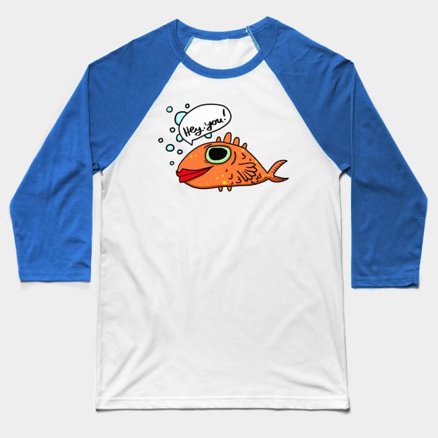 funny fish Baseball T-Shirt by ThomaeArt
